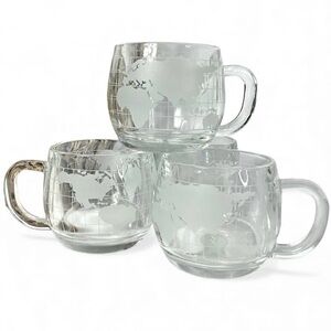 Set of 4 Vintage NESTLE Nescafe Old World Map Coffee Cups